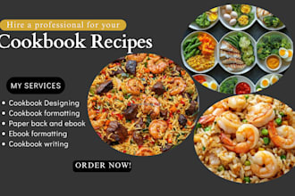write healthy recipes, cookbook design, meal plan, cookbook and food blog