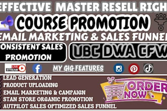 promote master resell rights with email marketing funnel ebay for passive income