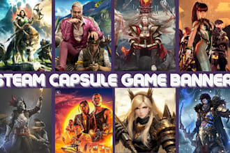 create steam capsule art character design concept