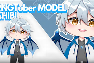design pngtuber model png tuber streaming avatar vtuber anime style for stream