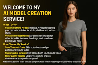 create custom ai models for clothing, swimwear, bikini and other products