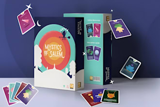 create card game design board game flash card game art card box mockup rule book