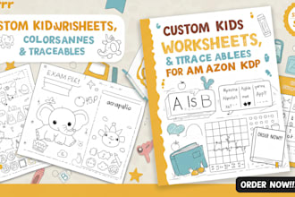 create engaging kids worksheets, unique coloring page and traceable for kids KDP