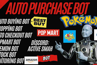 script a custom popmart bot, pokemont bot or auto checkout bot for you