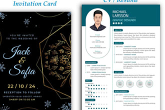 design professional resumes business cards and invitation cards