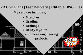 create detailed autocad civil engineering drawings and site plans