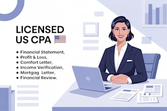 provide US CPA letter, audit financials, verify income for loans