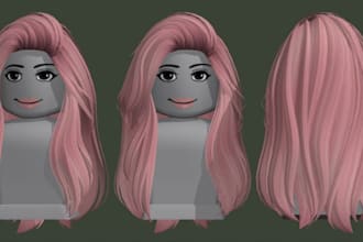 do roblox hair, roblox accessorie, roblox assest, ugc model, 3d model