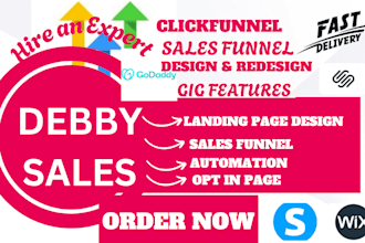 build sales funnel or landing page in systeme io, clickfunnels, gohighlevel