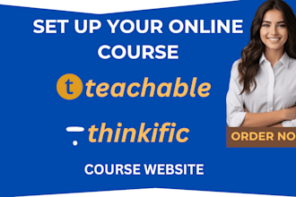 set up your teachable, thinkific online course website