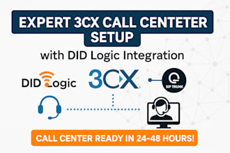 setup 3cx call center with did logic integration for inbound outbound calls