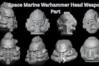 create warhammer head space marine weapon part printable stl for 3d print