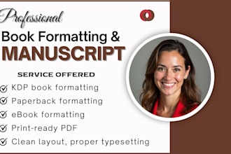 format books and manuscripts for amazon KDP, ingramspark, draft2digital