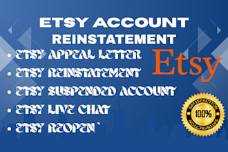 reinstate etsy suspension and etsy reinstatement with appeal letter, etsy reopen