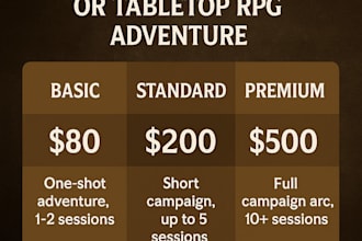 design a custom dnd campaign or tabletop rpg adventure