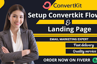 set up convertkit automations landing pages email templates and email