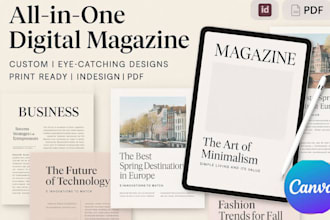 design digital magazines, company profile, covers, magazine ads, product catalog