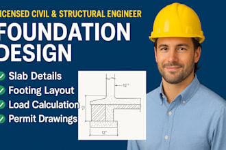 design foundation plans, slab details, and provide structural analysis, permit