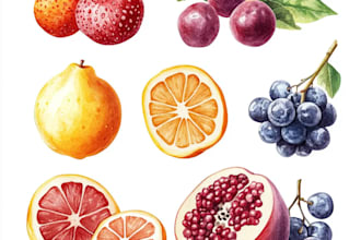 illustrate fruit, plant, or anything in digital watercolor