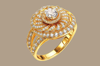 do jewelry cad design, realistic rendering, and animation for custom pieces