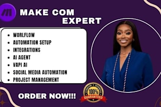 setup make com automation monday, vapi ai, zapier, make com expert integromat