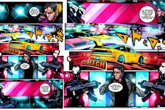 draw comic book page graphic novel illustration webcomic as a comic book artist