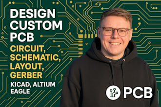 l design custom pcb circuit, schematic, layout, gerber in kicad, altium, eagle