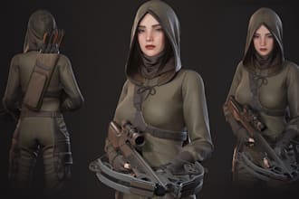 do 3d realistic character modeling game character 3d model character rigging ue5