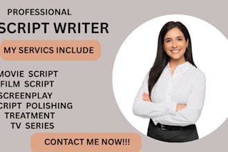 ghostwrite and edit blockbuster screenplay movie script film script TV series