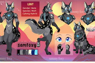 draw furry character references sheet, furry anthro art oc sfw, nsfw for fursuit