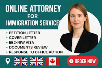 be online lawyer for US UK canada, immigration matters, uscis standard, eb2 niw