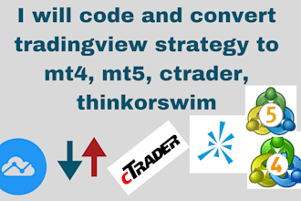 code and convert tradingview strategy to mt4, mt5, ctrader, thinkorswim