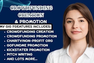 create, manage, promote nonprofit, charity, gofundme, and kickstarter campaigns