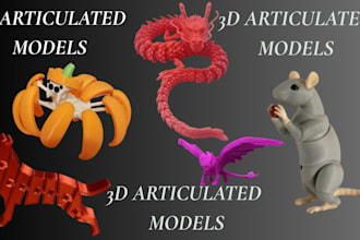 design 3d character model flexi toys bjd articulated figures for 3d printing