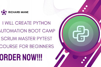 create python automation boot camp scrum master pytest course for beginners
