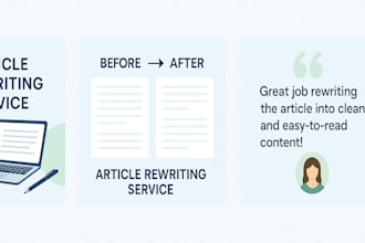 rewrite your articles into original SEO friendly content