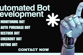 build monitoring bot, auto purchase bot, restock bot, checkout bot, buying bot