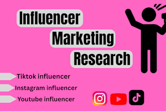 find instagram, tiktok, youtube influencer to research influencer marketing