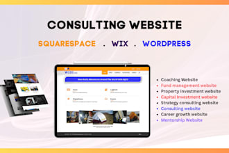 design squarespace wix wordpress consulting website, coaching mentorship website