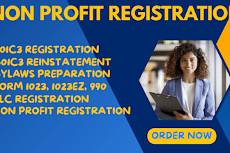 file your 501c3 paperwork, non profit registration, form 1023 ez and full, bylaw