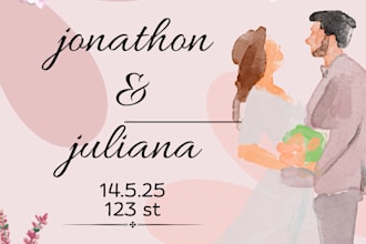 design beautiful wedding invitation cards or digital invites