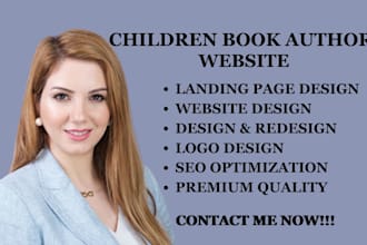 design book author website, ebook landing page, children book website, portfolio
