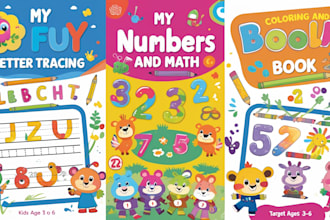 do kids activity books worksheets coloring pages book cover for amazon KDP