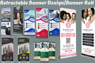 design roll up pull up retractable banner billboard banner design signage