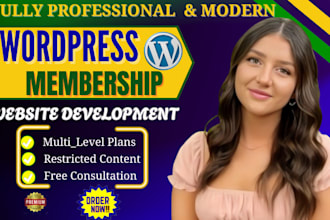 develop a custom wordpress membership website with login and payment features