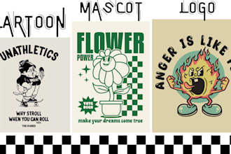 do retro vintage cartoon mascot cartoon logo cartoon character for tshirt design