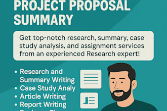 write research reports,case study,powerpoint apa paper, project proposal summary