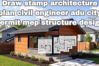 draw stamp architecture plan civil engineer adu city permit mep structure design