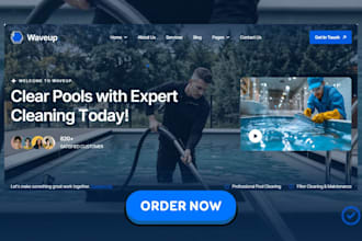 design swimming pool website construction website pool landing page website