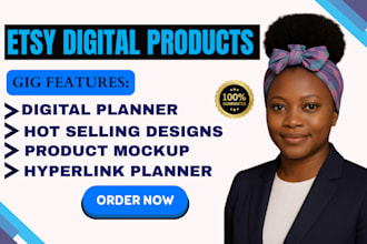 design digital planner, top selling digital products and printable for etsy